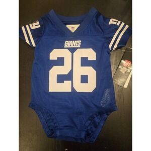 New York Giants 26 Barkley NFL Team Apparel‎ Kids Football Jersey Onesie